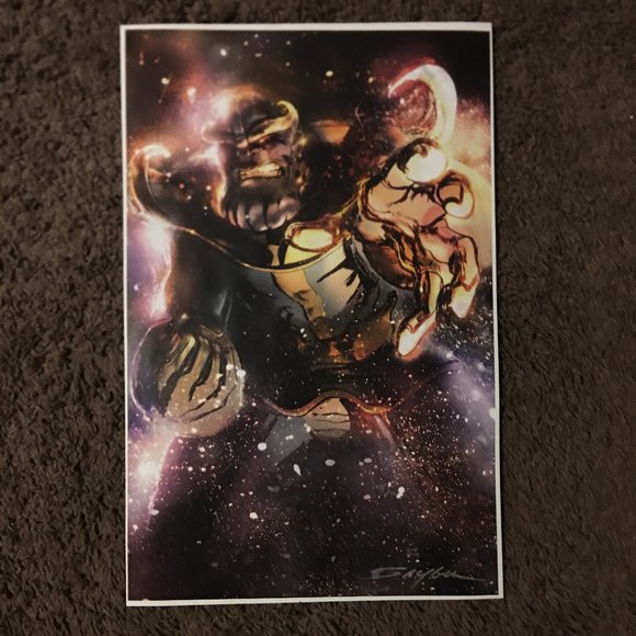 NEW, SIGNED Airborne Thanos (The Avengers, Infinity War, etc) Print - Picture 1 of 8